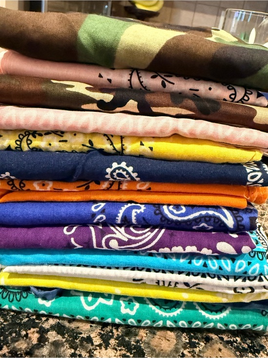 Accessories - Colorful Bandana Stack - 14 Assorted Colors